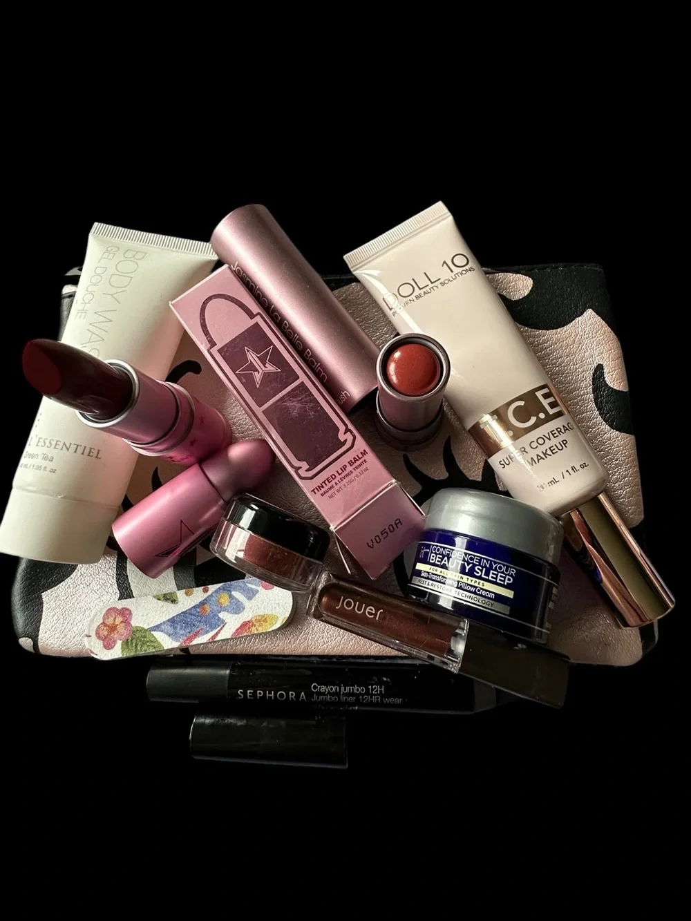 DOLLY BOOP BEAUTY BAG Makeup Skincare Bundle - Jeffree Star, IT Cosmetics, Jouer